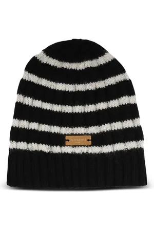 Balmain Tilbehør, Dame, Sort, ONE SIZE, Uld, Stribet hat