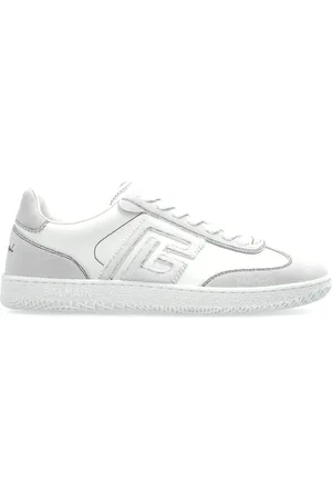Balmain Sko, Dame, Hvid, 41 EU, Læder, Sneakers med logo