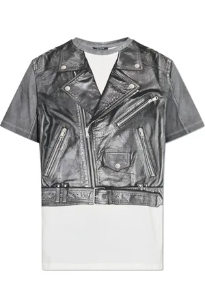 Balmain Top, Herre, Grå, S, Bomuld, T-shirt med tryk