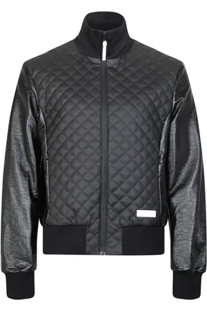 Balmain Jakke, Herre, Sort, XL, Sort Quiltet Bomberjakke