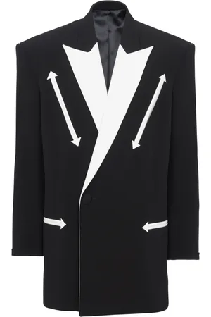 Balmain Jakke, Herre, Sort, M, Uld, Vestlig crepe-blazer