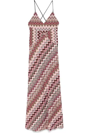 Missoni Kjole, Dame, Flerfarvet, S, Multifarvet Kjole med Krydsede Stropper