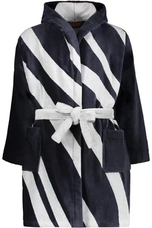 Missoni Nightwear & Lounge, Herre, Blå, S, Bomuld, Stribet bomuldsbadekåbe