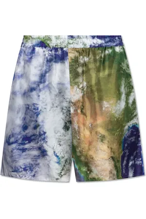 Balmain Shorts, Herre, Flerfarvet, S, Uld, Silke shorts med print