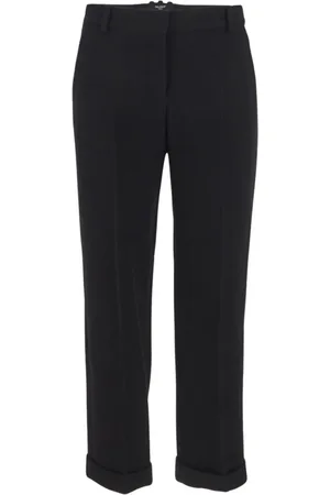 Balmain Bukser, Dame, Sort, S, Uld, Sorte Crepe Uldbukser