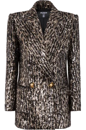 Balmain Jakke, Dame, Flerfarvet, M, Uld, Pailletjakke