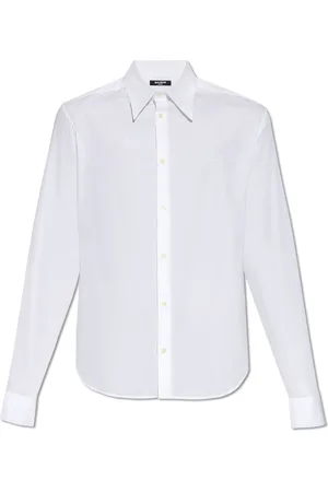 Balmain Skjorte, Herre, Hvid, 3XL, Bomuld, Bomuldsskjorte