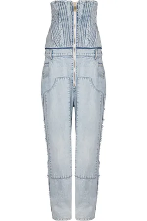 Balmain Jumpsuits & Playsuits, Dame, Blå, XS, Bomuld, Bomuld vintage boyfriend jeans
