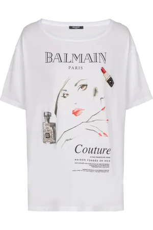Balmain Top, Dame, Hvid, M, Uld, Skøn T-shirt med unikt design