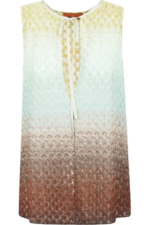 Missoni Top, Dame, Flerfarvet, L, Lamé Ærmeløs Top med Frontbue