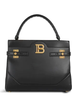 Balmain Taske, Dame, Sort, ONE SIZE, Læder, Læder B-Buzz Top Håndtagstaske