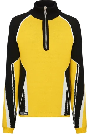 Balmain Strik, Herre, Gul, M, Uld, Uldtrøje med broderet logo
