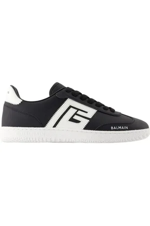 Balmain Sko, Herre, Sort, 39 EU, Læder, Sort/Hvid Swan Læder Sneakers