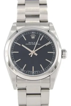 Rolex Pre-owned, Dame, Sort, ONE SIZE, Tyl, Pre-owned Rustfrit stal watches