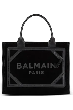 Balmain Taske, Dame, Sort, ONE SIZE, Uld, Lille ruskind B-Hær tote taske