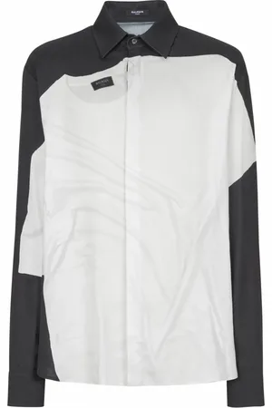 Balmain Skjorte, Herre, Hvid, 2XL, Skjorte med T-shirt print