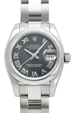Rolex Pre-owned, Dame, Sort, ONE SIZE, Tyl, Pre-owned Rustfrit stal watches