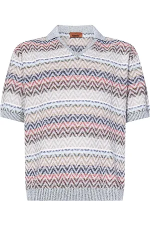 Missoni Top, Herre, Flerfarvet, XL, Stribet og Zig Zag Mønster T-shirts