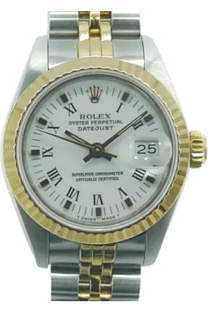 Rolex Pre-owned, Dame, Hvid, ONE SIZE, Tyl, Pre-owned Rustfrit stal watches