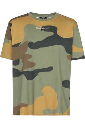 Balmain Top, Herre, Flerfarvet, S, Bomuld, Camouflage Vintage T-shirt