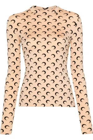 Marine Serre Top, Dame, Brun, S, Brun Top Slidstærkt Materiale Chic Look
