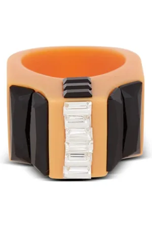 Balmain Tilbehør, Dame, Flerfarvet, M, Harpiks og rhinsten ring