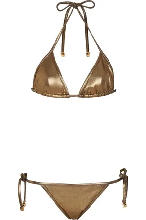 Balmain Badetøj, Dame, Rød, M, Nylon, Rød Trekantet Bikini Badetøj