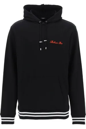 Balmain Sweathshirts & Hoodies, Herre, Sort, S, Bomuld, Hættetrøje