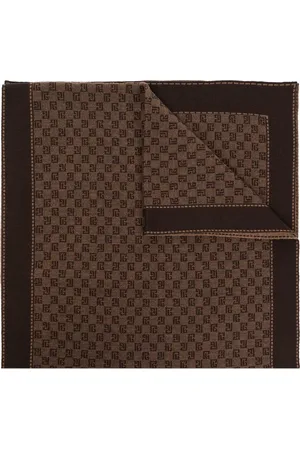 Balmain Tilbehør, Herre, Brun, ONE SIZE, Uld, Tørklæde med monogram