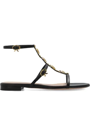 Gianvito Rossi Sko, Dame, Sort, 41 EU, Læder, Kalinda læder sandaler