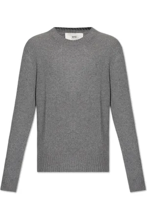 Ami Strik, Herre, Grå, XS, Læder, Kashmir sweater
