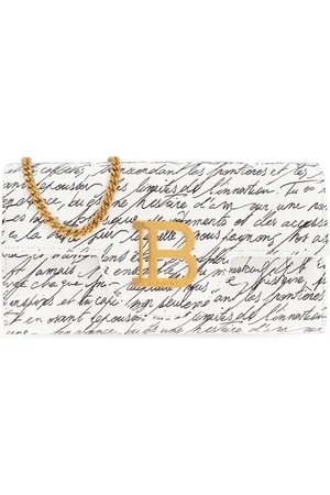 Balmain Tilbehør, Dame, Hvid, ONE SIZE, Uld, Chain Wallet B-Buzz