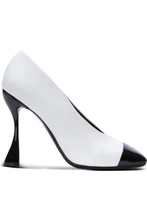 Balmain Sko, Dame, Hvid, 37 EU, Læder, Eden to-tone pumps i lammeskind og laklæder