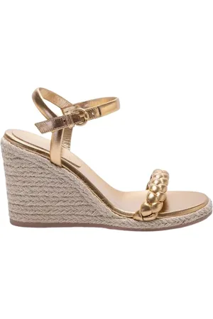 Gianvito Rossi Sko, Dame, Gul, 36 1/2 EU, Uld, Guld Farve Wedge Sandaler