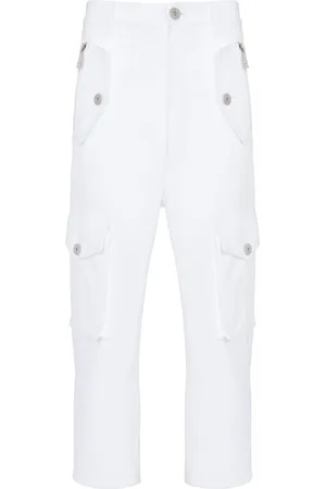 Balmain Bukser, Herre, Hvid, 2XL, Bomuld, Fragtbukser