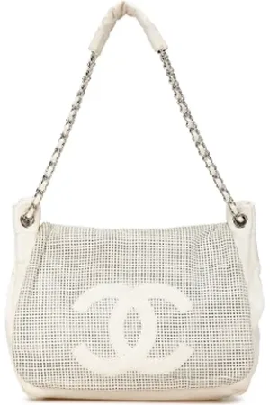 CHANEL Pre-owned, Dame, Hvid, ONE SIZE, Uld, Pre-owned Laeder chanel-tasker