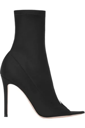 Gianvito Rossi Sko, Dame, Sort, 40 1/2 EU, Uld, Sort Lycra Glas Støvler Made in Italy