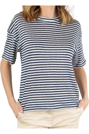 Max Mara Top, Dame, Hvid, M, Linned, Linnedbådudskæringsskjorte med korte ærmer