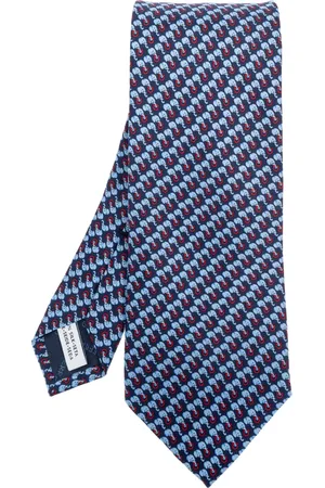 Salvatore Ferragamo Tilbehør, Herre, Blå, ONE SIZE, Silkeslips