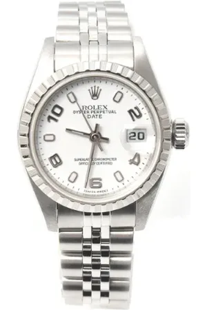 Rolex Pre-owned, Dame, Hvid, ONE SIZE, Tyl, Pre-owned Metal watches