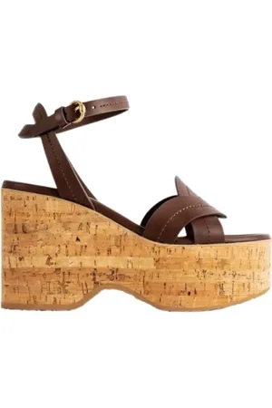 Gianvito Rossi Sko, Dame, Brun, 40 EU, Læder, Brun Kork Platform Sandaler