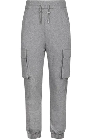 Balmain Bukser, Herre, Grå, XS, Bomuld, Grå Cargo Joggers med Logo Print