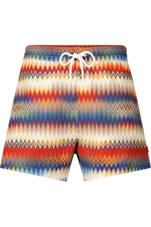 Missoni Badetøj, Herre, Flerfarvet, M, Uld, Chevron Mønster Badeshorts