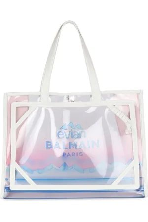 Balmain Taske, Dame, Flerfarvet, ONE SIZE, Læder, x Evian - B-Army 42 tote taske i PVC