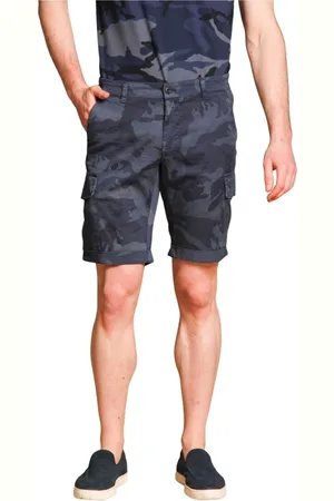 Masons Shorts, Herre, Blå, L, Bomuld, Camouflage Cargo Shorts Slim Fit Blå
