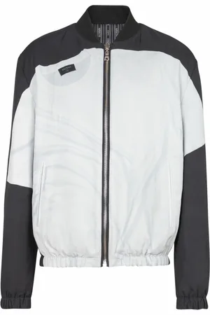 Balmain Jakke, Herre, Hvid, S, Bomberjakke med T-shirt print