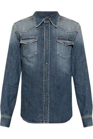 Dolce & Gabbana Skjorte, Herre, Blå, XL, Denim, Denim skjorte