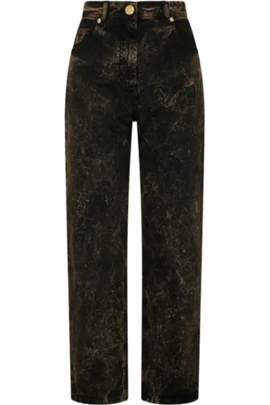 Balmain Jeans, Dame, Brun, M, Bomuld, Straight Jeans Lavado Opgrader Samling