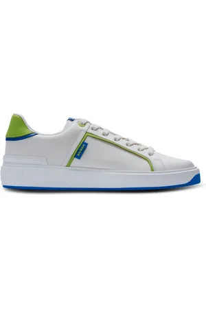 Balmain Sko, Herre, Hvid, 46 EU, Læder, B-Court glat læder sneakers
