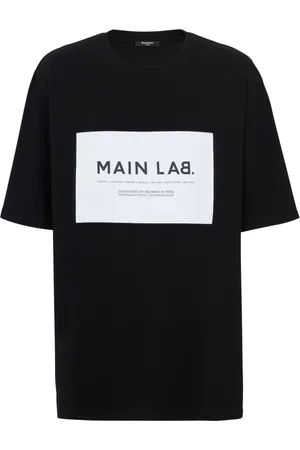 Balmain Top, Herre, Sort, S, Bomuld, Hoved Lab Abe T-shirt